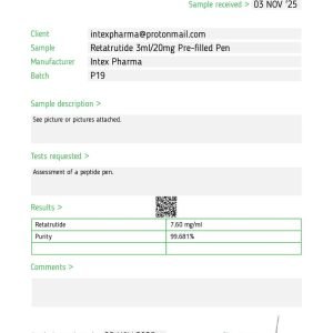 Retatrutide 3ml 20mg Pre-filled Pen